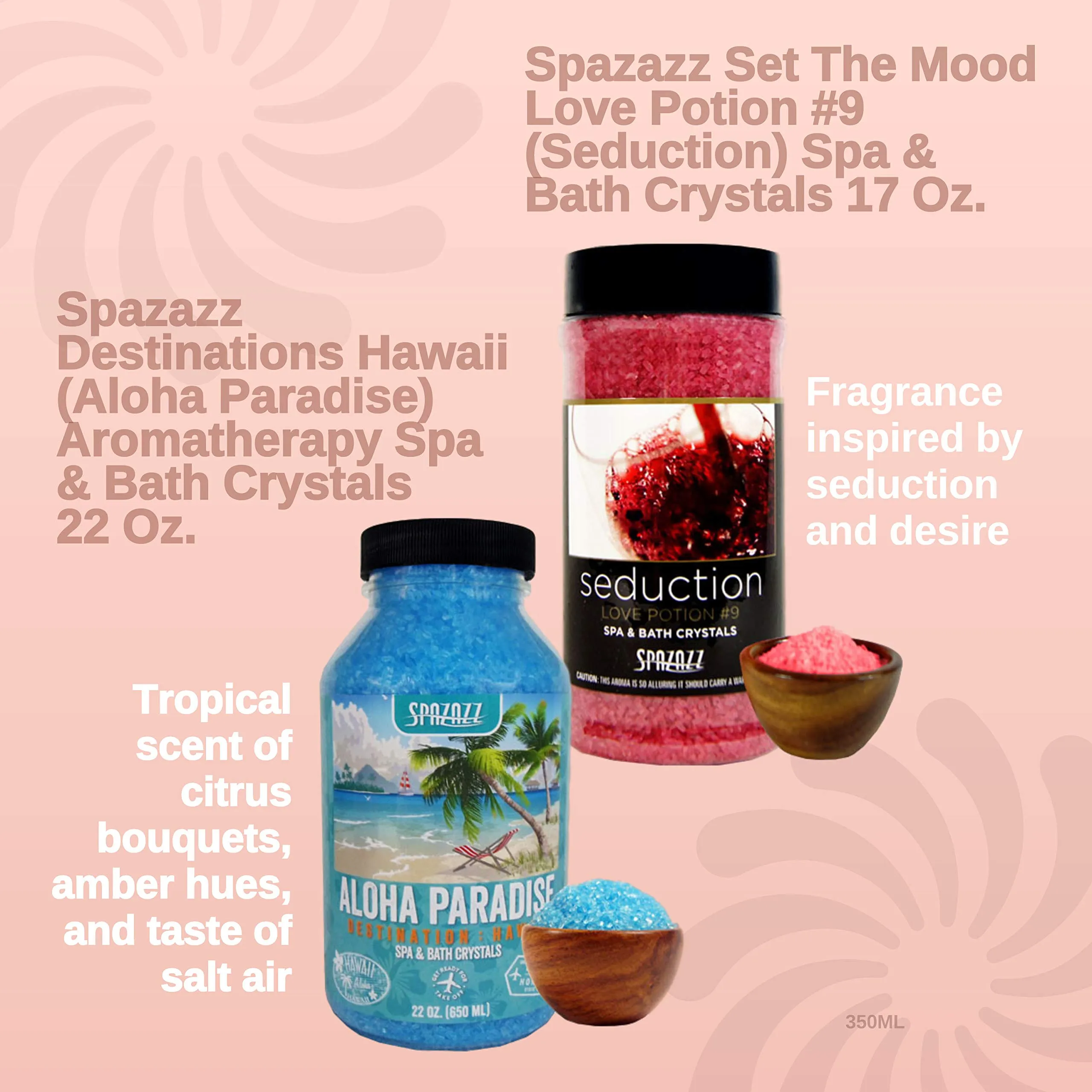 Spa Aromatherapy Bath Crystals Bundle Love Potion & Hawaii Aloha Paradise