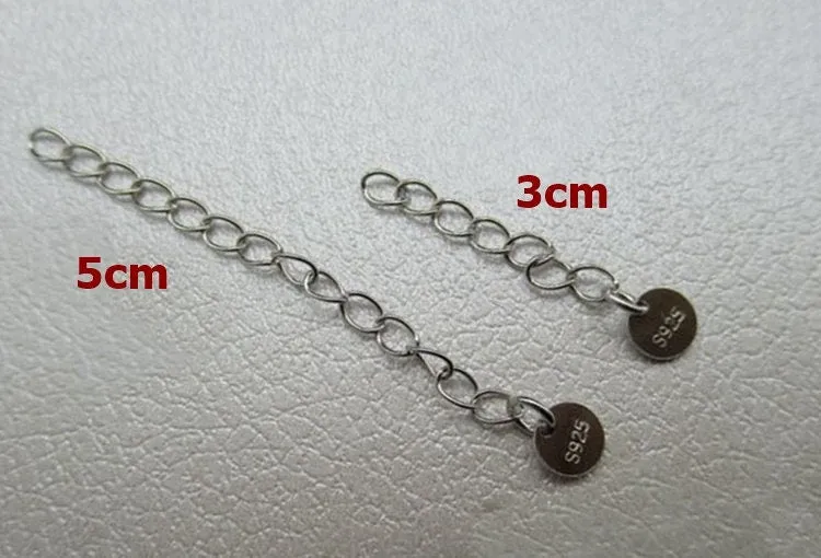 Sterling Silver Chain Extender 3; 5cm Chain Findings for Handmade Pure Fine Jewelry Making Wholesale Bulk