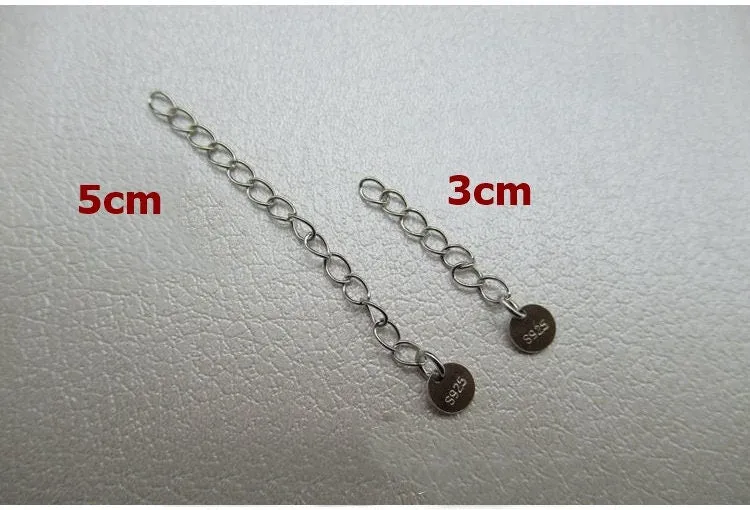 Sterling Silver Chain Extender 3; 5cm Chain Findings for Handmade Pure Fine Jewelry Making Wholesale Bulk