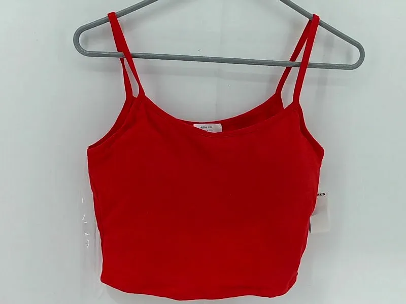 Stretch Strap Sleeveless Red Crop Top for Women Large