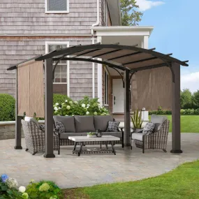 SUNJOY 10' x 12' Dylon Pergola with Arched Roof and Adjustable Canopy