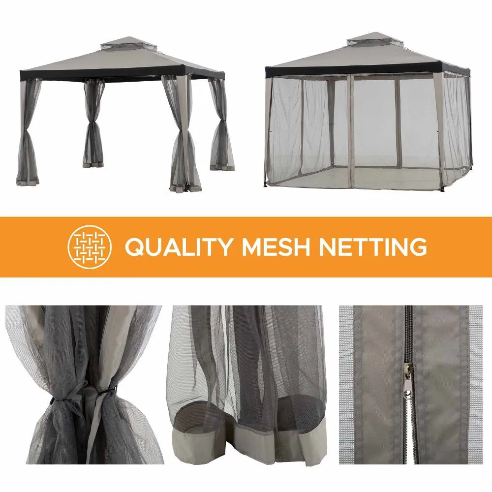 SUNJOY 10x10 Chatam Soft Top Gazebo with Mosquito Netting