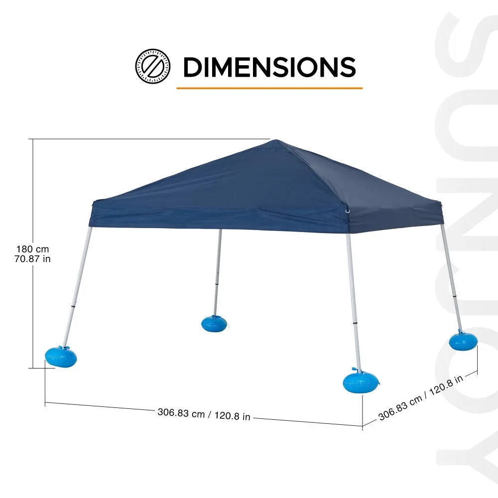 SUNJOY 10x10 Floating Pool Gazebo with PVC Floats and Carry Bag