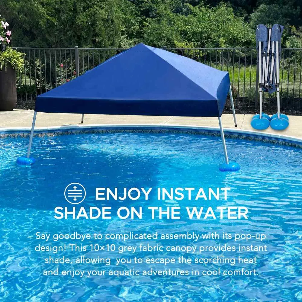 SUNJOY 10x10 Floating Pool Gazebo with PVC Floats and Carry Bag