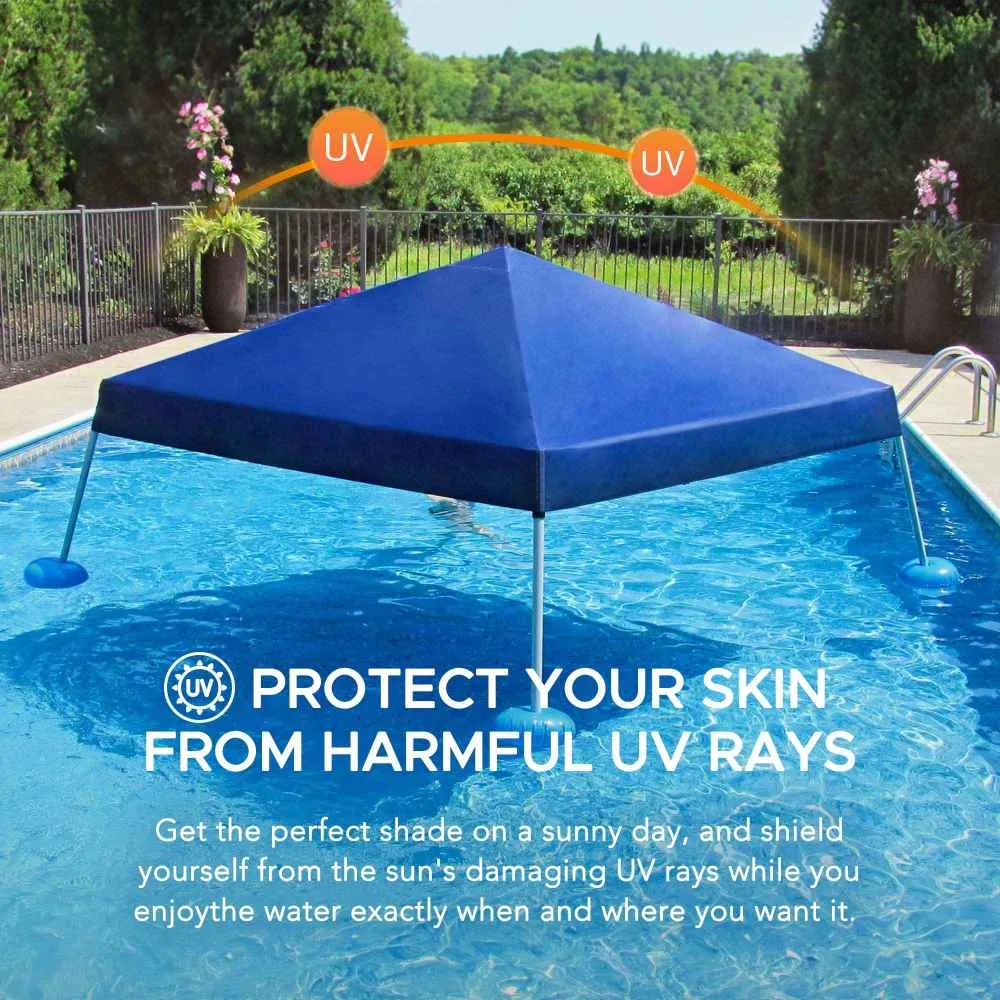 SUNJOY 10x10 Floating Pool Gazebo with PVC Floats and Carry Bag