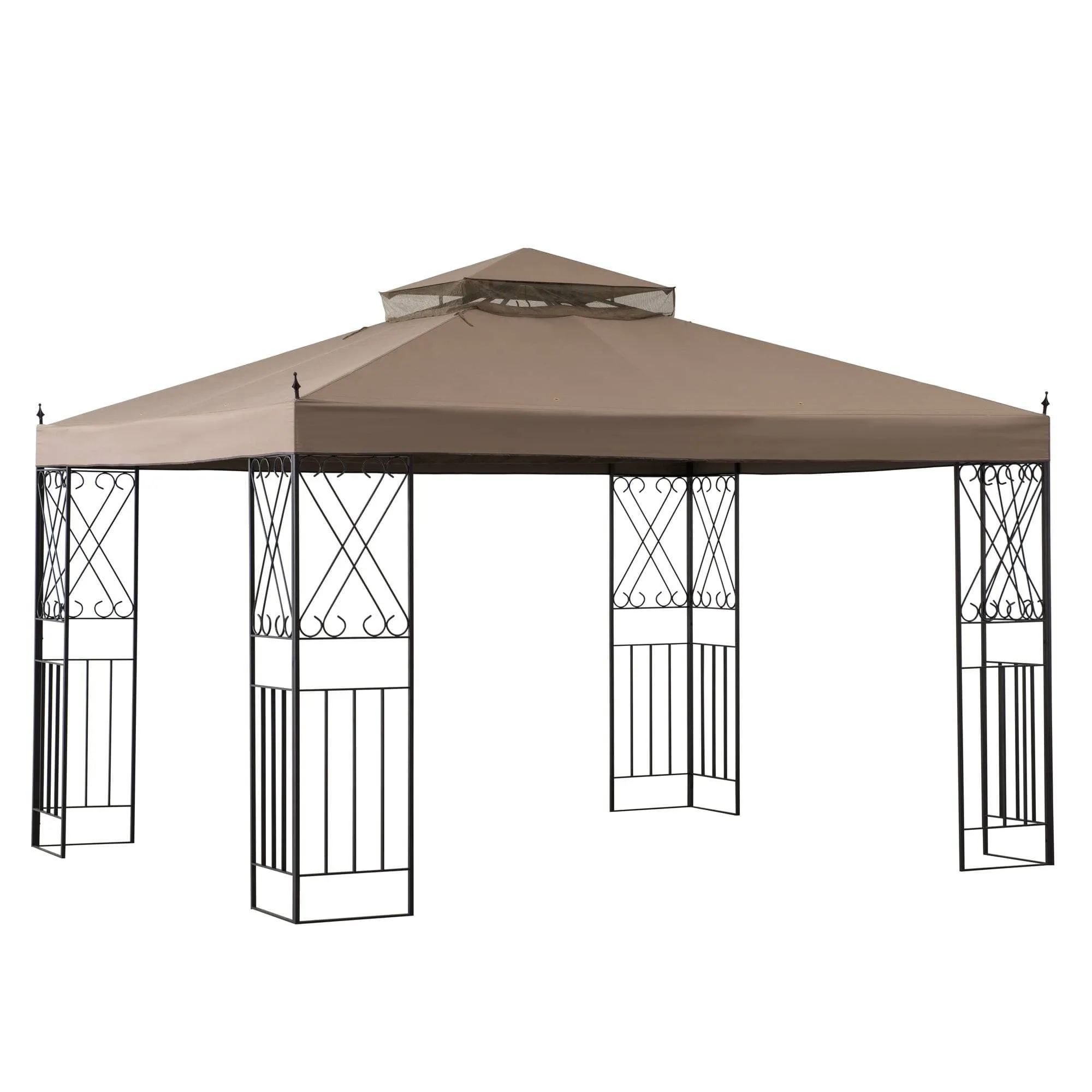 SUNJOY 10x12 Steel Backyard Gazebo with Ceiling Hook