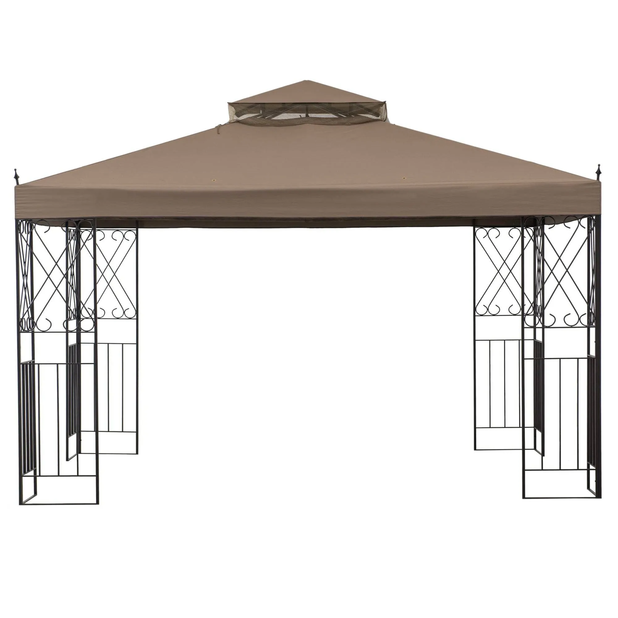 SUNJOY 10x12 Steel Backyard Gazebo with Ceiling Hook