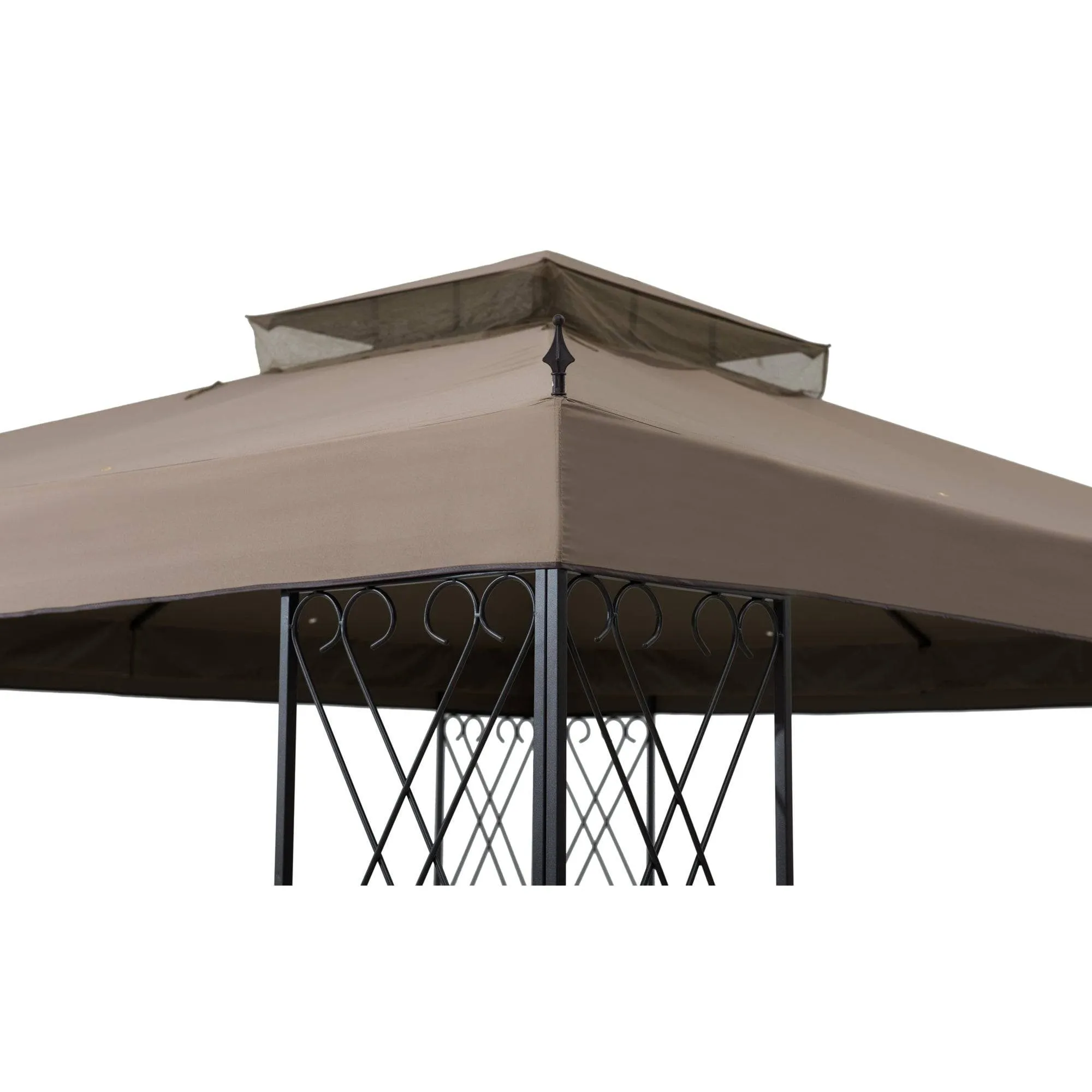 SUNJOY 10x12 Steel Backyard Gazebo with Ceiling Hook