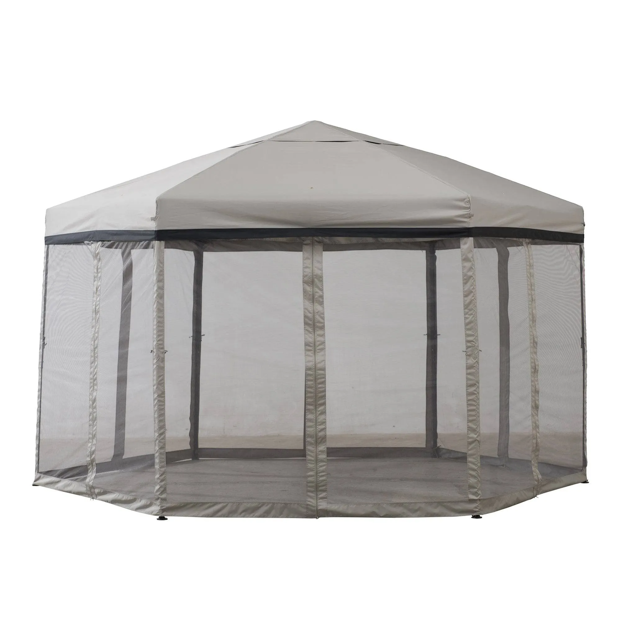 SUNJOY 11x11 Hexagon Pop Up Gazebo with Netting