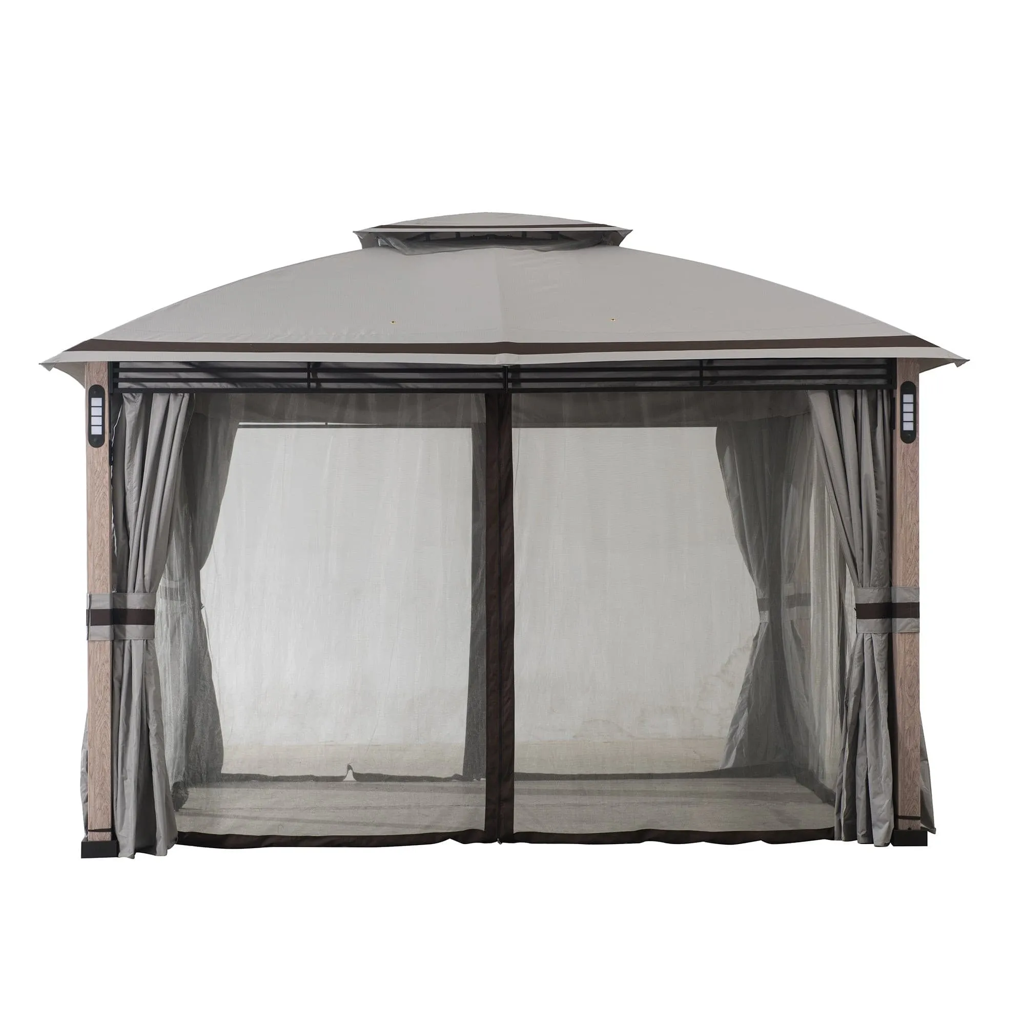 SUNJOY 11x13 Backyard Gazebo with LED Light, Bluetooth Speaker and Hook