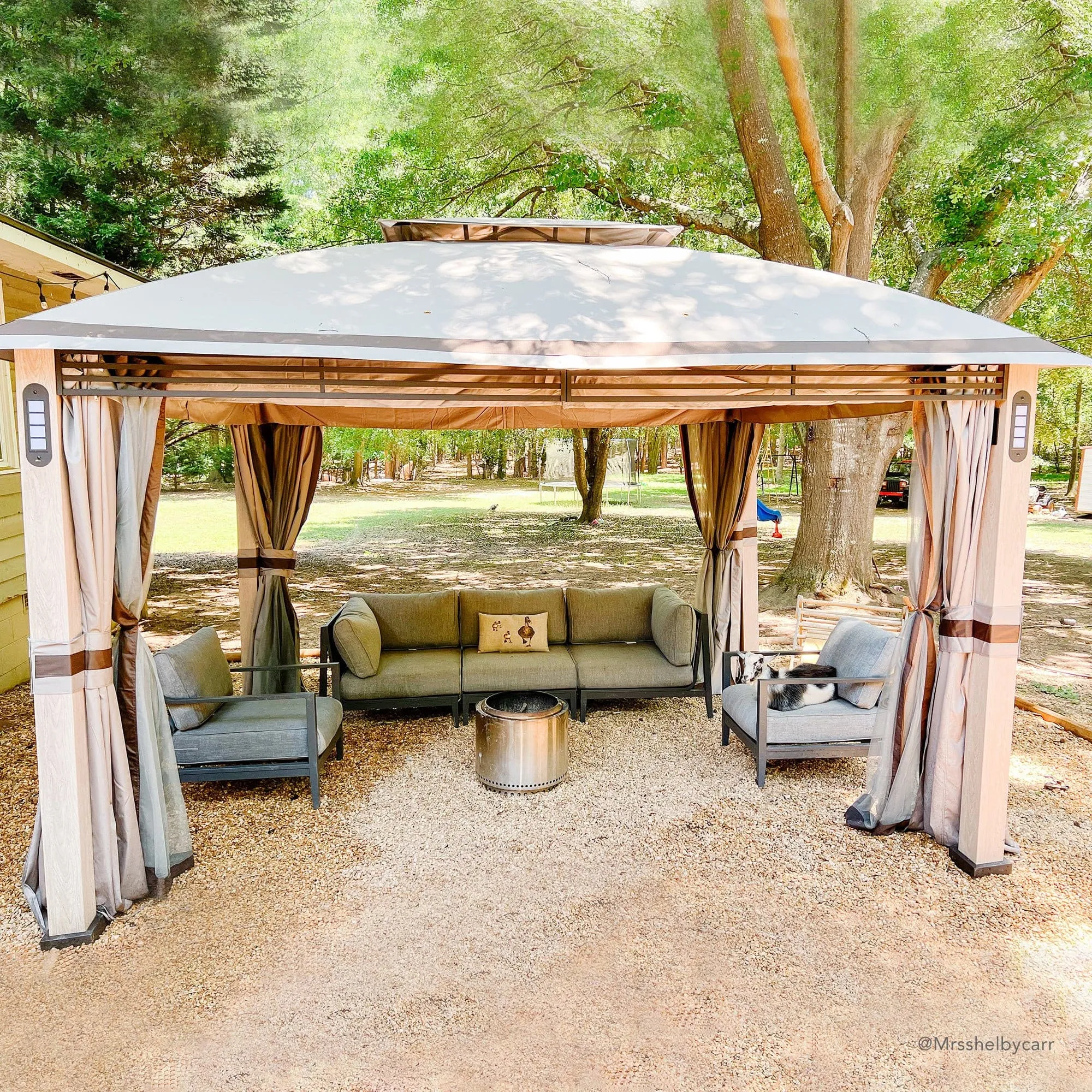 SUNJOY 11x13 Backyard Gazebo with LED Light, Bluetooth Speaker and Hook