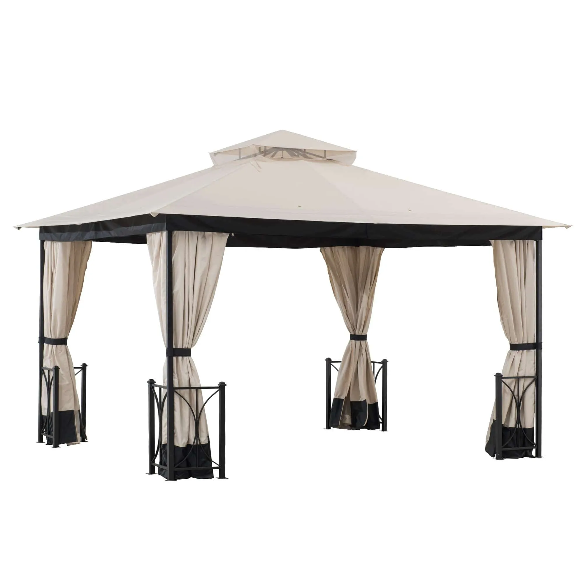 SUNJOY 11x13 Outdoor Patio Gazebo with Netting and Curtain