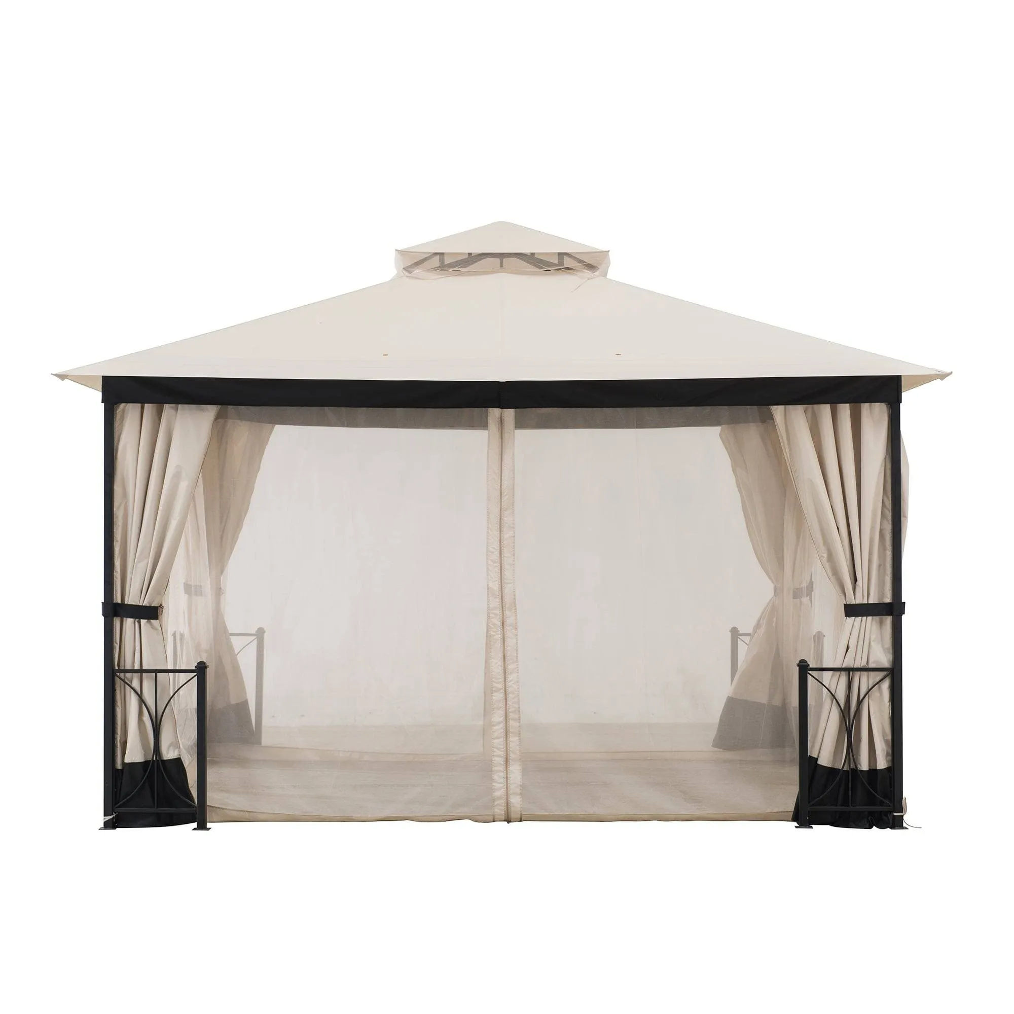 SUNJOY 11x13 Outdoor Patio Gazebo with Netting and Curtain