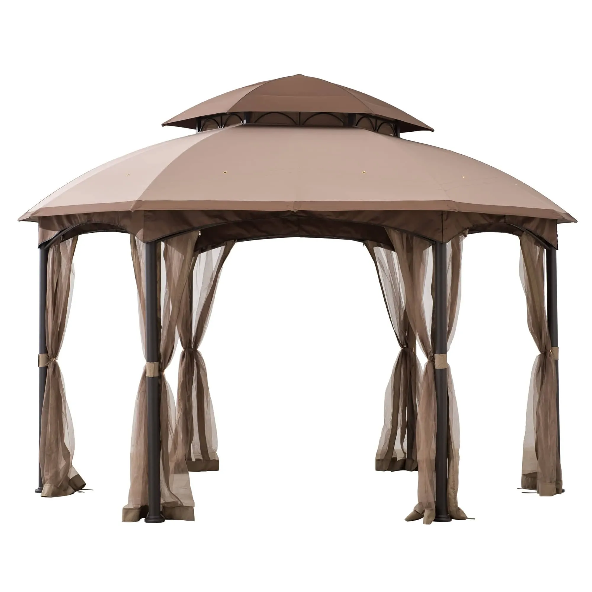 SUNJOY 13.5x13.5 Metal Patio Gazebo Kits with Ceiling Hook