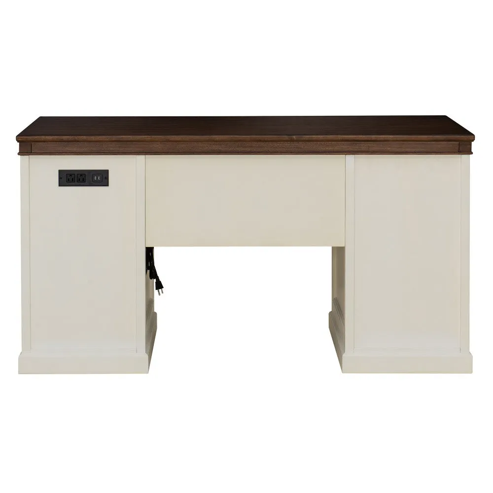 SUNJOY 58’’ Richland Double Pedestal Desk with Four Drawers and Two Cabinets