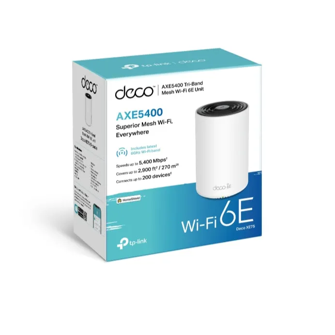 TP-Link Deco XE75 AXE5400 WiFi 6E Tri-Band Whole Home Ai-Driven Mesh Wifi 6 Router ( 1 Pack / 2 Pack / 3 Pack )