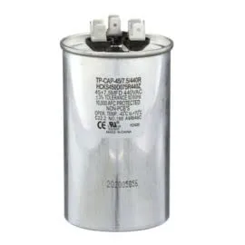 TRADEPRO 45 7.5 MFD 440V Round Dual Run Capacitor 60000 Hour Lifespan