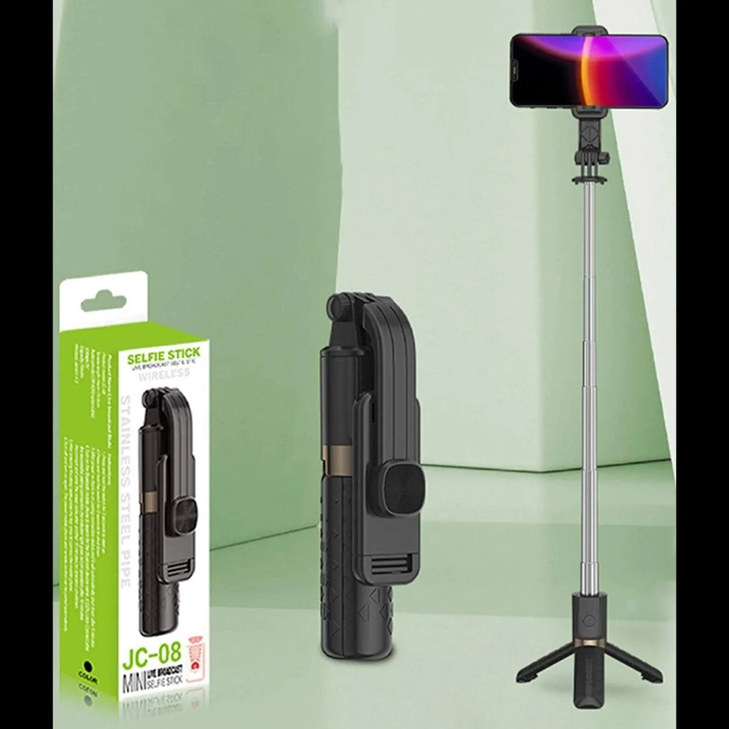 Tripod & Mini Live BroadCast Wireless Selfie Stick JC-08