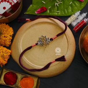 Two Tone Lotus Silver Rakhi