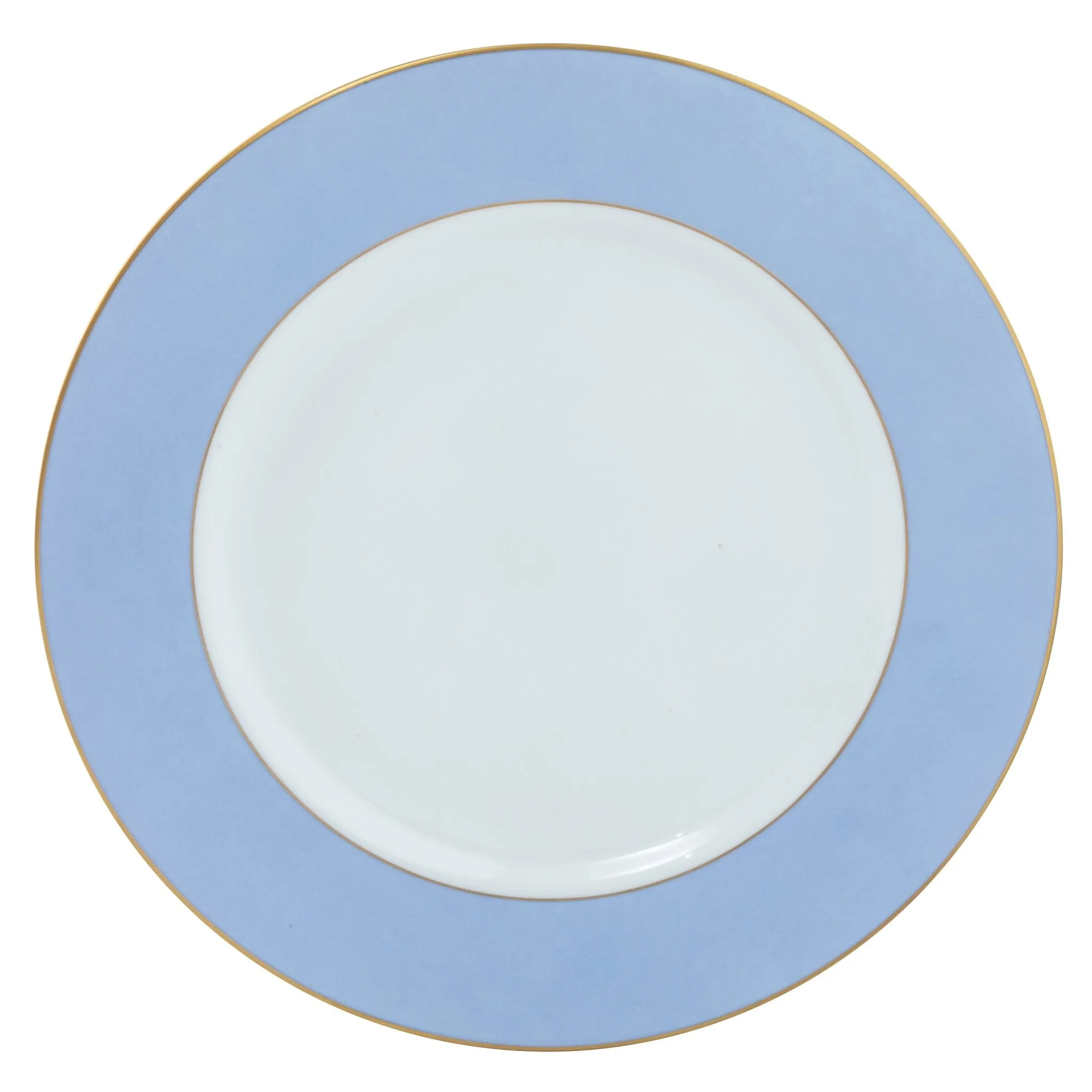 Ultra-White ColorSheen Light Blue Gold Charger Plate