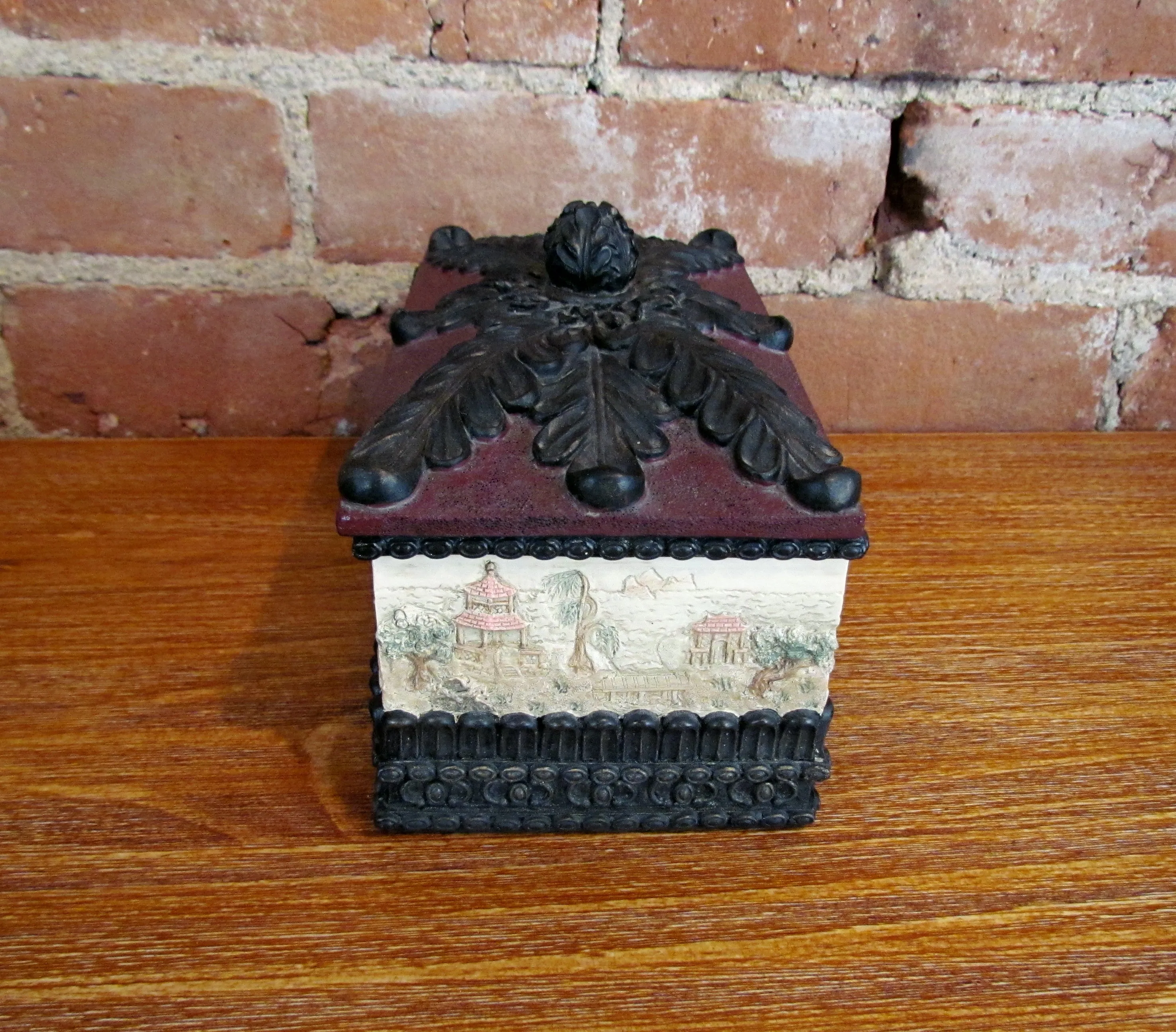 Unique Japanese Motif Jewelry Trinket Stash Box Dresser Vanity Accessory