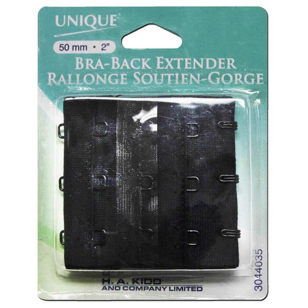 UNIQUE SEWING Bra-Back Extender Black - 50mm / 2"