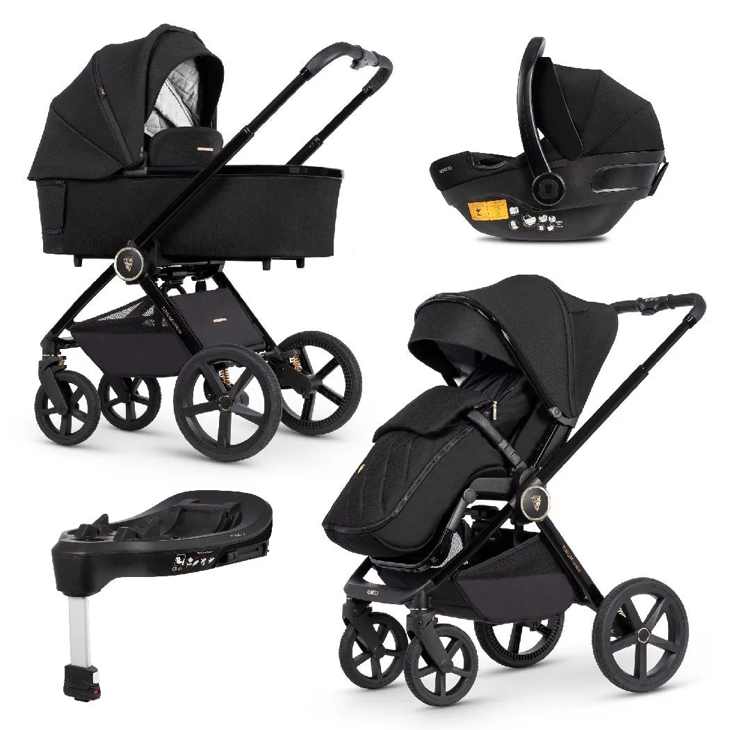 Venicci Upline (All Black) 3-in-1 Travel System with ISOFIX Base