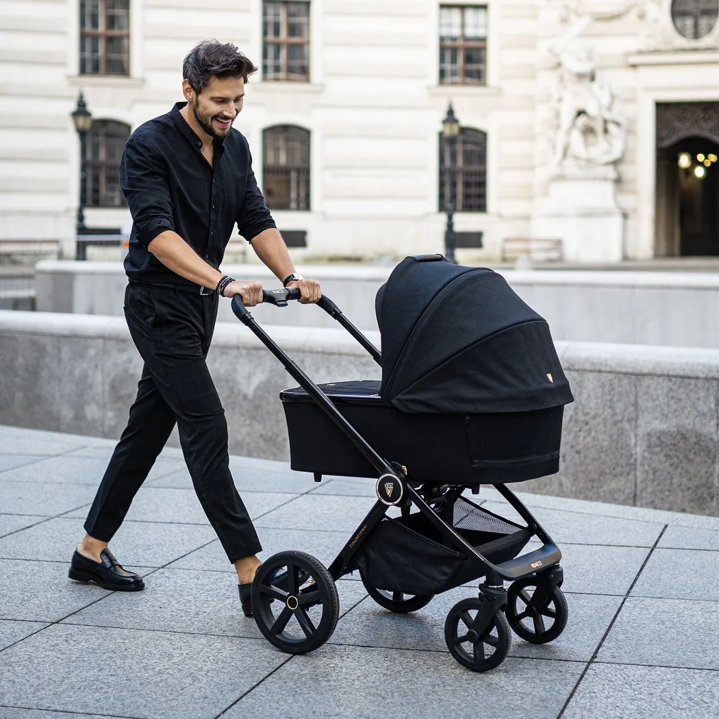 Venicci Upline (All Black) 3-in-1 Travel System with ISOFIX Base