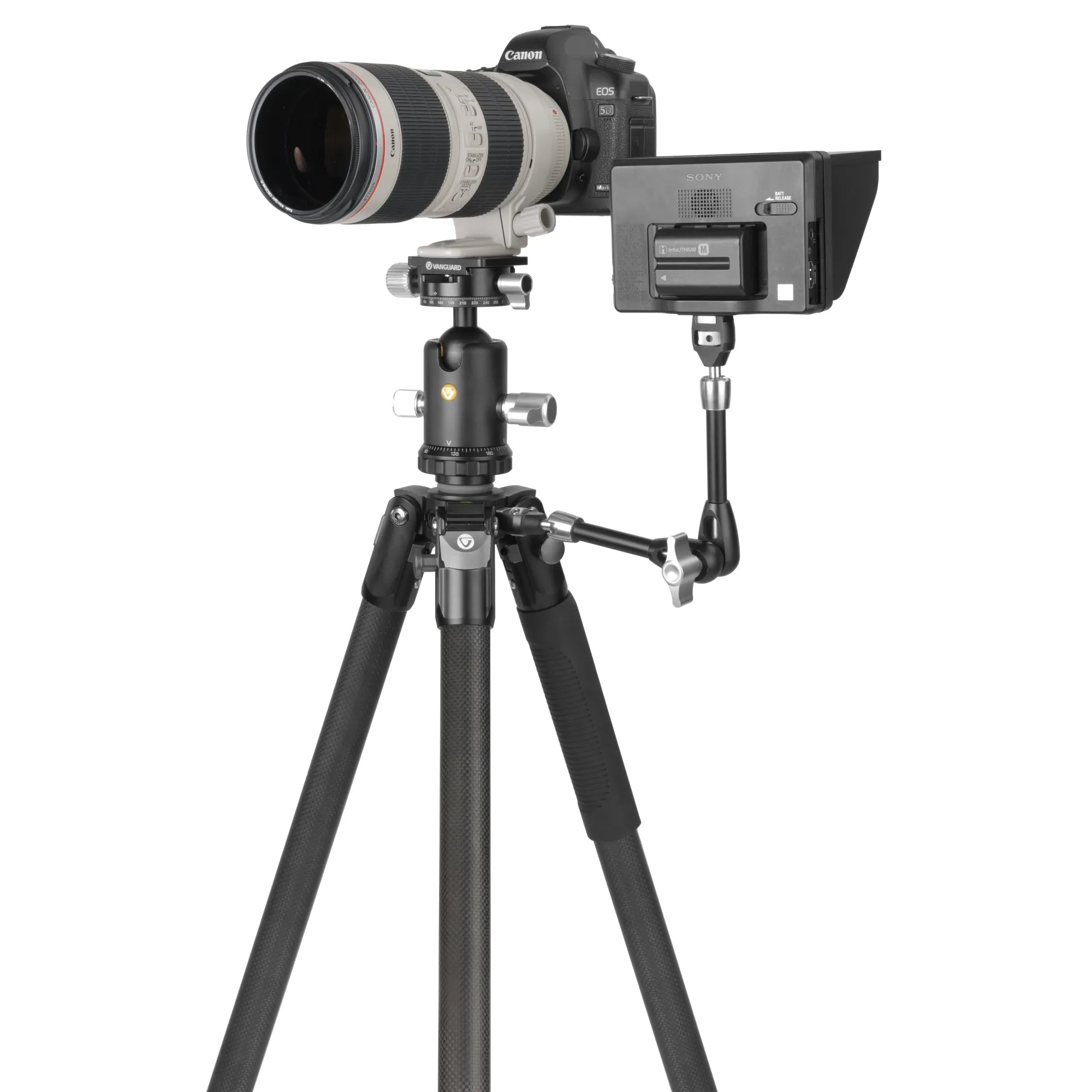 VEO 3 303CB Traditional Carbon Fibre Tripod with dual axis ball head - 25kg capacity