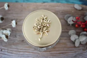 Vintage Flowers & Leaves Gold Jar