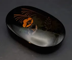 Vintage Oval Lacquer Hand Painted Box