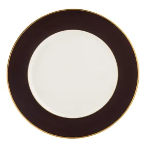 White ColorSheen Chocolate Gold Charger Plate