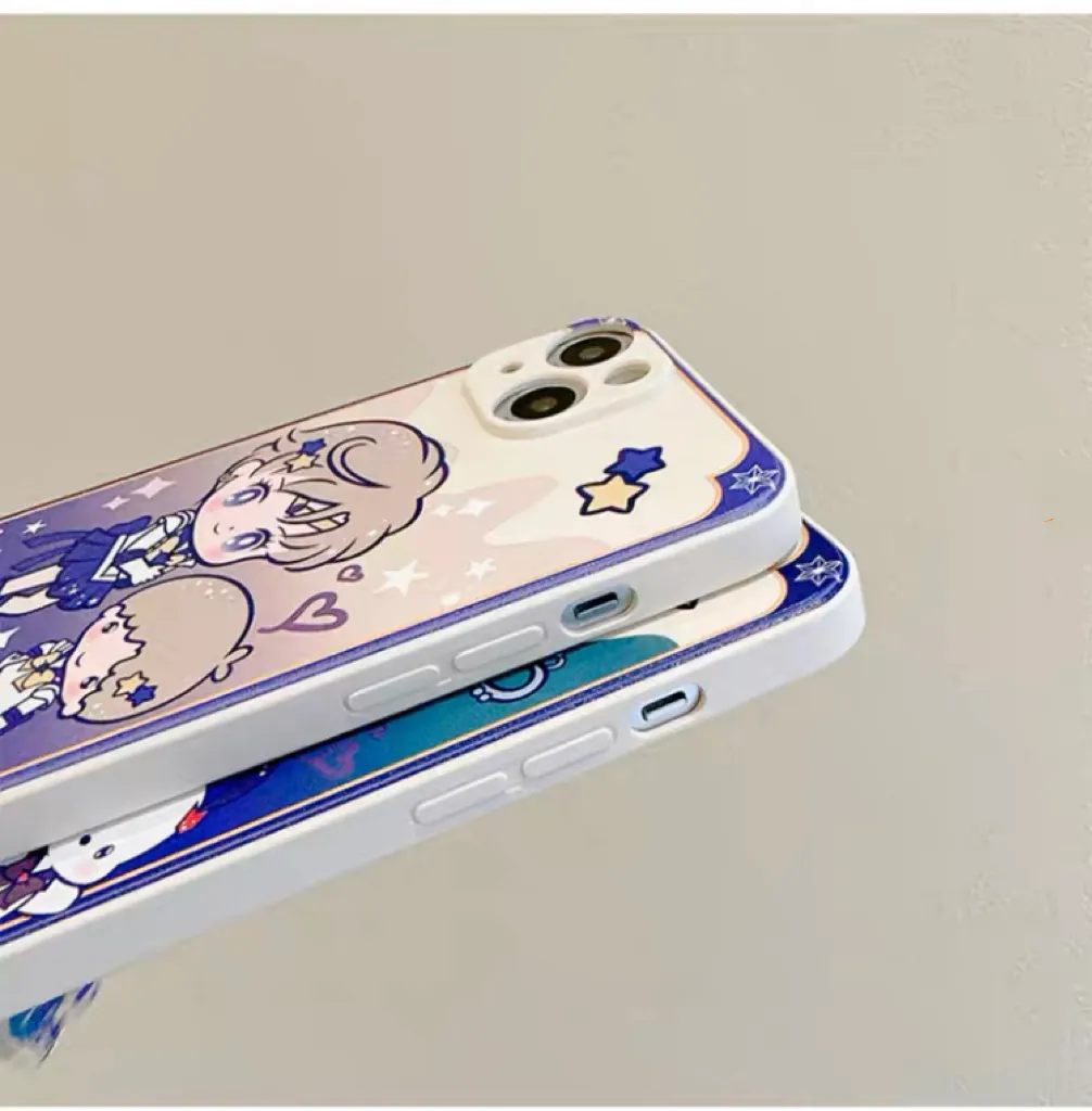 White Japanese Cartoon Sailor Girl X Little Twin Stars Piano PC iPhone Case 6 7 8 PLUS SE2 XS XR X 11 12 13 14 15 Pro Promax 12mini 13mini