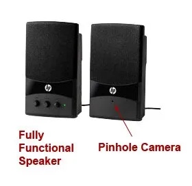 WiFi Computer Speakers Hidden Camera w/ Remote View & Record