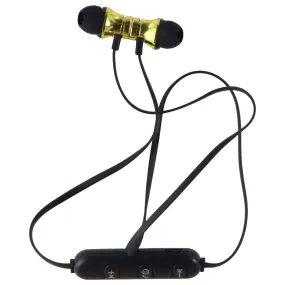 Wireless Around-The-Neck Bluetooth In-Ear Headphones w/ Microphone - Gold/Black