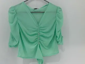 Women's Light Green Stretch Strap Pull On Blouse Size Large