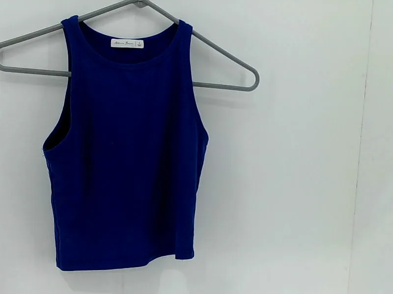 Women's Navy Stretch Strap Sleeveless Crop Top Small