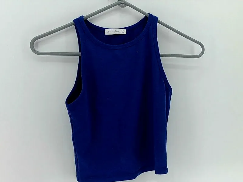 Women's Navy Stretch Strap Sleeveless Crop Top Small