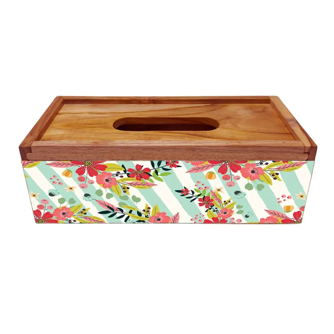 Wooden Decorative Tissue Box Covers for Home Office Car - Stripe