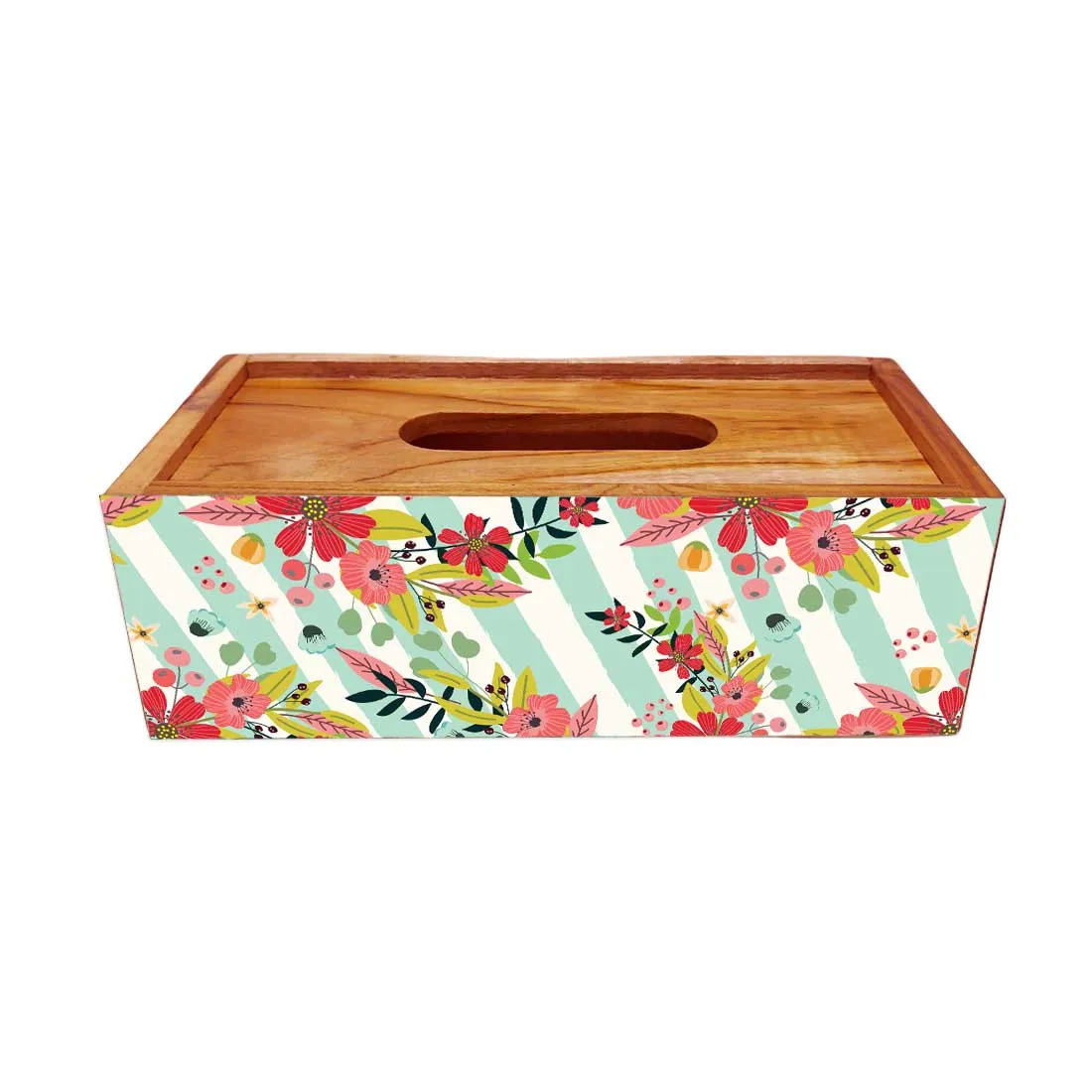 Wooden Decorative Tissue Box Covers for Home Office Car - Stripe