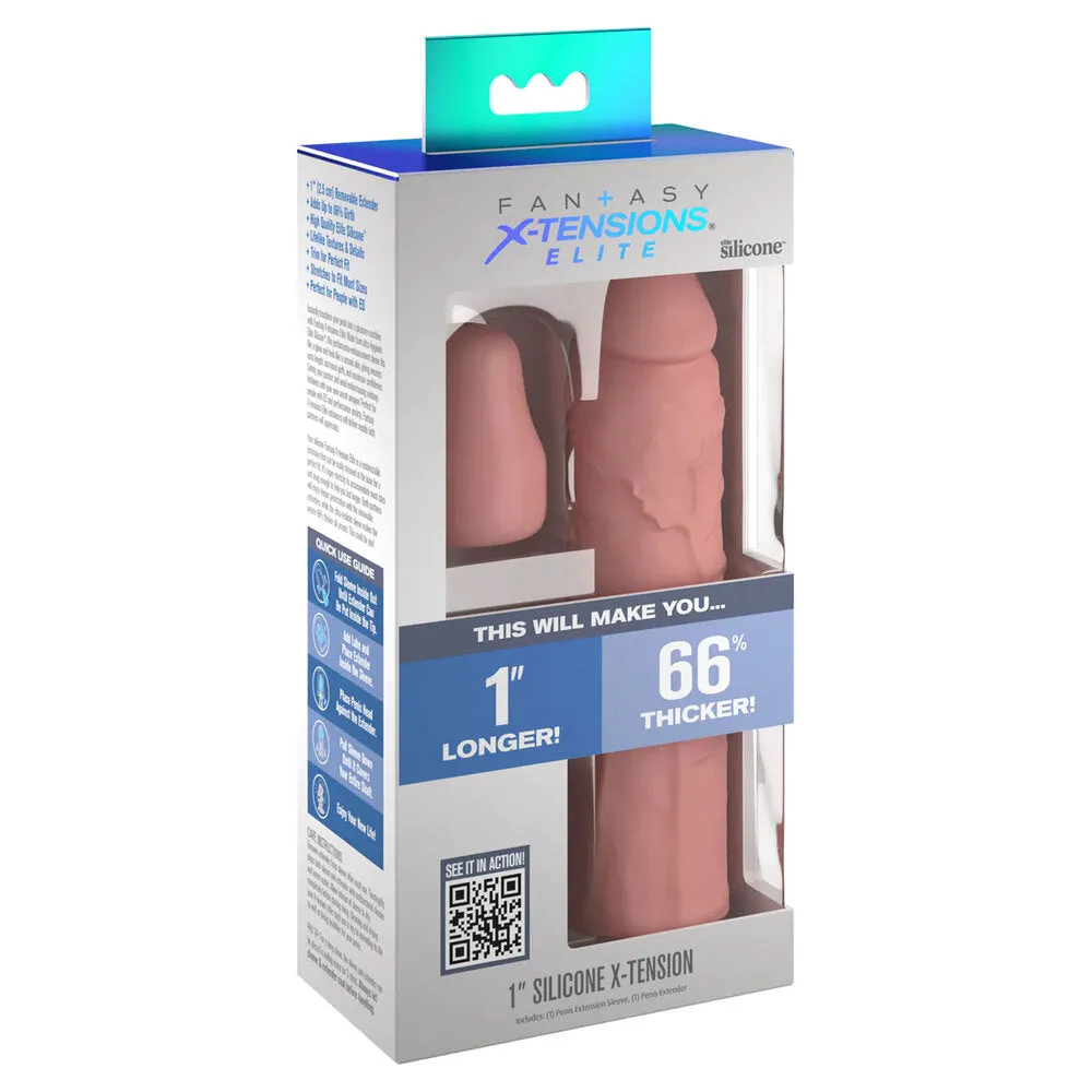 X-Tensions Elite 1 Inch Silicone Penis Extender Flesh Pink