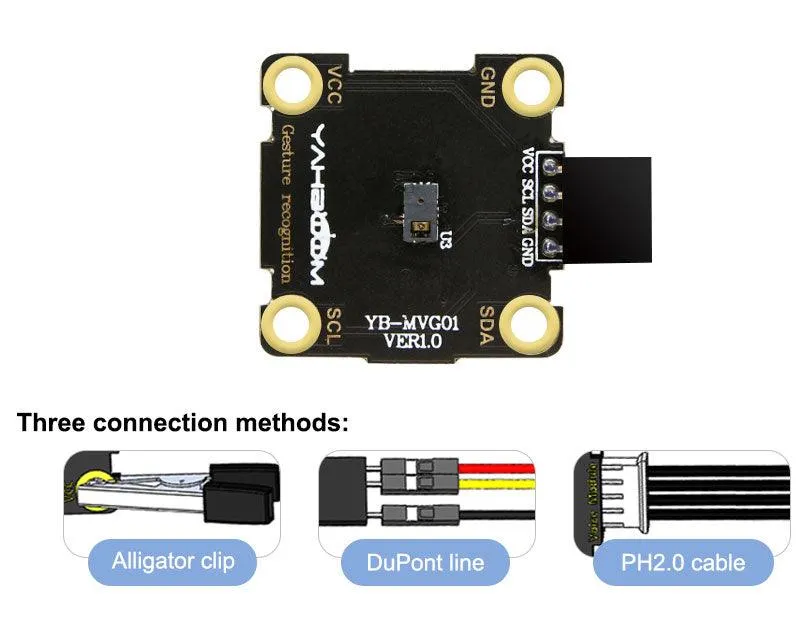 Yahboom Gesture recognition module compatible with alligator clip/DuPont line/PH2.0 cable