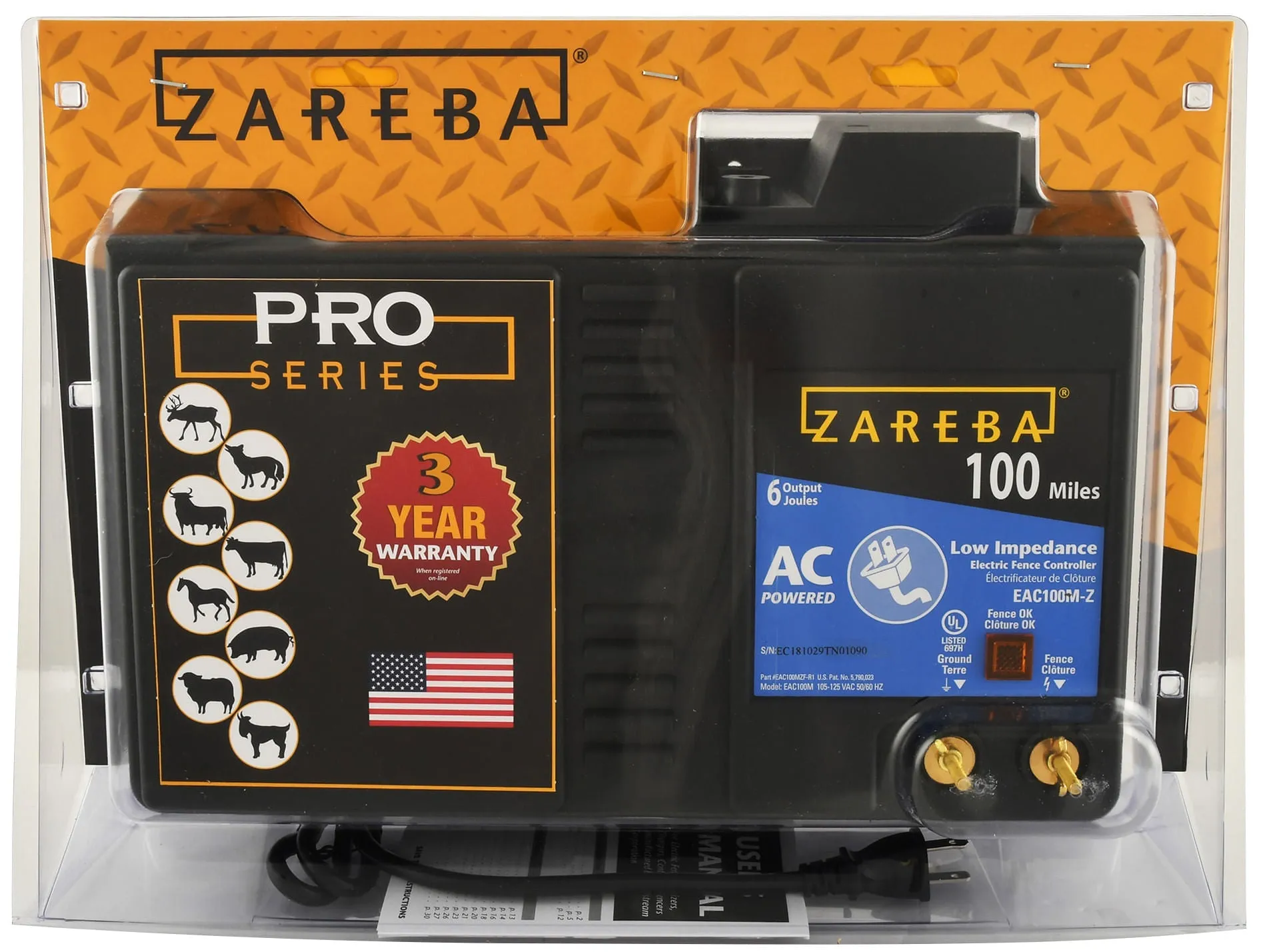 Zareba 100 Mile AC Low Impedance Electric Fence Charger