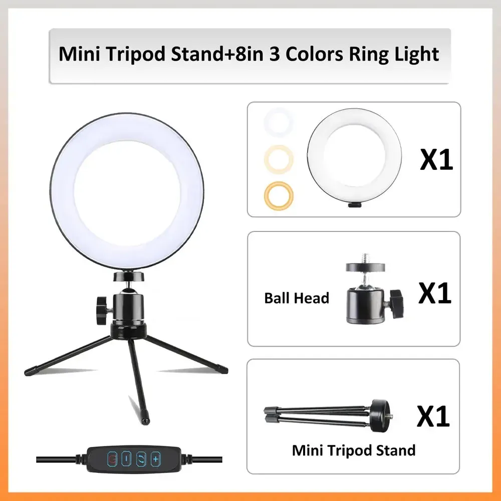 ZOMEI Desktop Tabletop Stand 1/4in Metal Portable Mini Tripod for Mobile Phone Micro Photography RGB Ring Light LED Video Light.