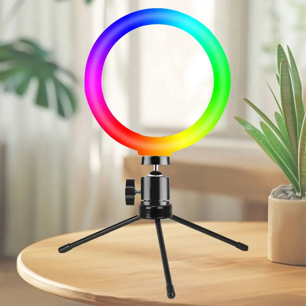 ZOMEI Desktop Tabletop Stand 1/4in Metal Portable Mini Tripod for Mobile Phone Micro Photography RGB Ring Light LED Video Light.