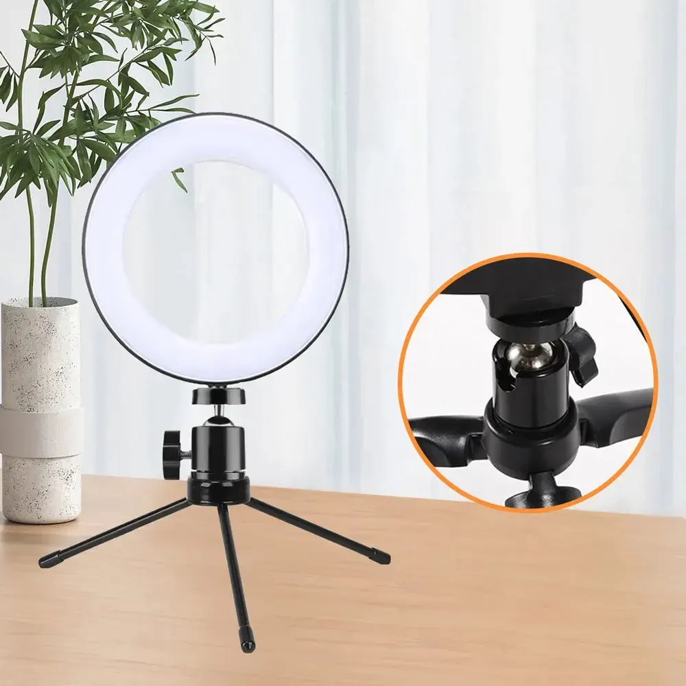 ZOMEI Desktop Tabletop Stand 1/4in Metal Portable Mini Tripod for Mobile Phone Micro Photography RGB Ring Light LED Video Light.