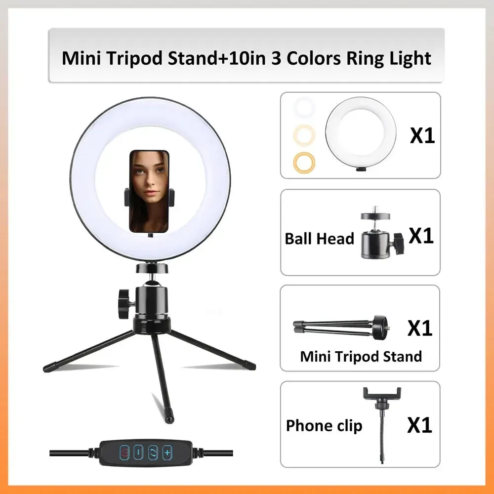 ZOMEI Desktop Tabletop Stand 1/4in Metal Portable Mini Tripod for Mobile Phone Micro Photography RGB Ring Light LED Video Light.