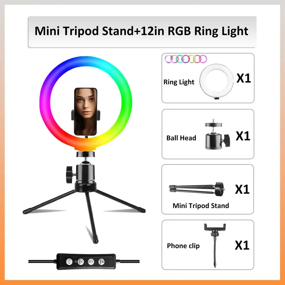 ZOMEI Desktop Tabletop Stand 1/4in Metal Portable Mini Tripod for Mobile Phone Micro Photography RGB Ring Light LED Video Light.