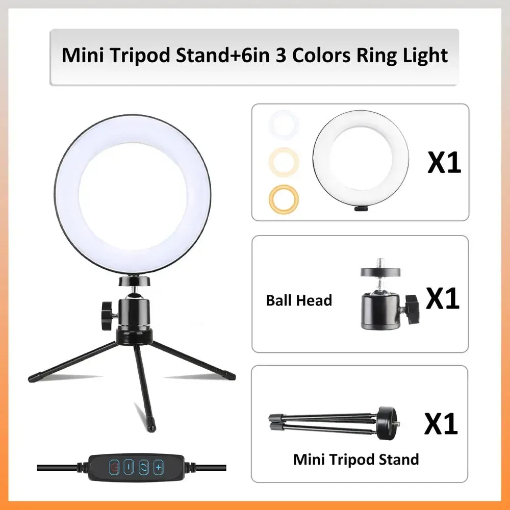 ZOMEI Desktop Tabletop Stand 1/4in Metal Portable Mini Tripod for Mobile Phone Micro Photography RGB Ring Light LED Video Light.