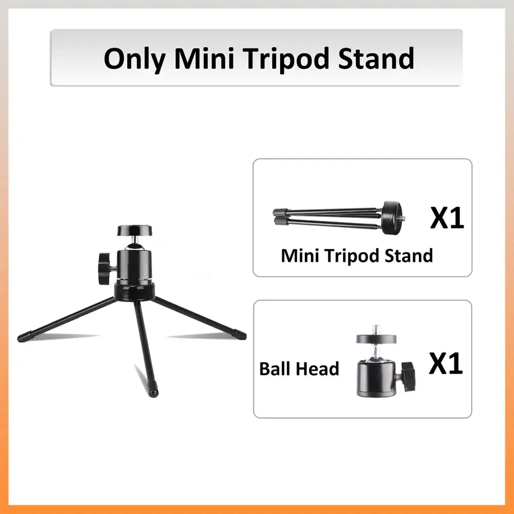 ZOMEI Desktop Tabletop Stand 1/4in Metal Portable Mini Tripod for Mobile Phone Micro Photography RGB Ring Light LED Video Light.